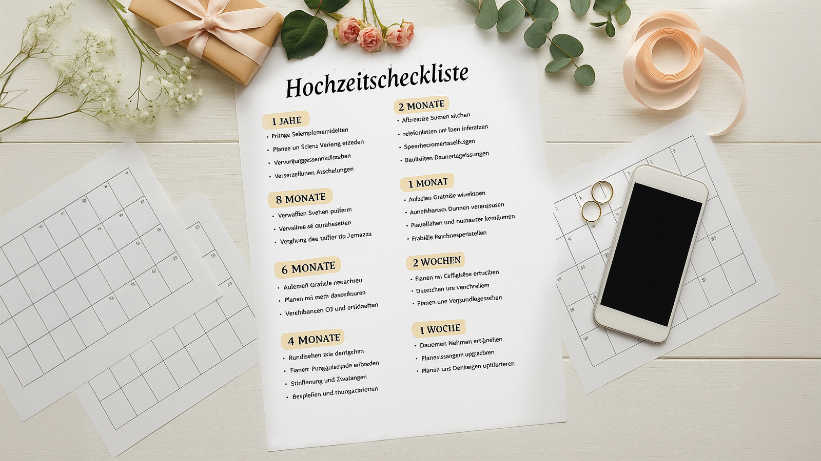 Traumhochzeit von A bis Z – mit Event-DJ Tom Hendrics und Hanseatic DJs perfekt geplant Hochzeitscheckliste mit Deko, Ringen und Kalender – perfekte Planung für die Traumhochzeit mit Event-DJ Tom Hendrics und Hanseatic DJs