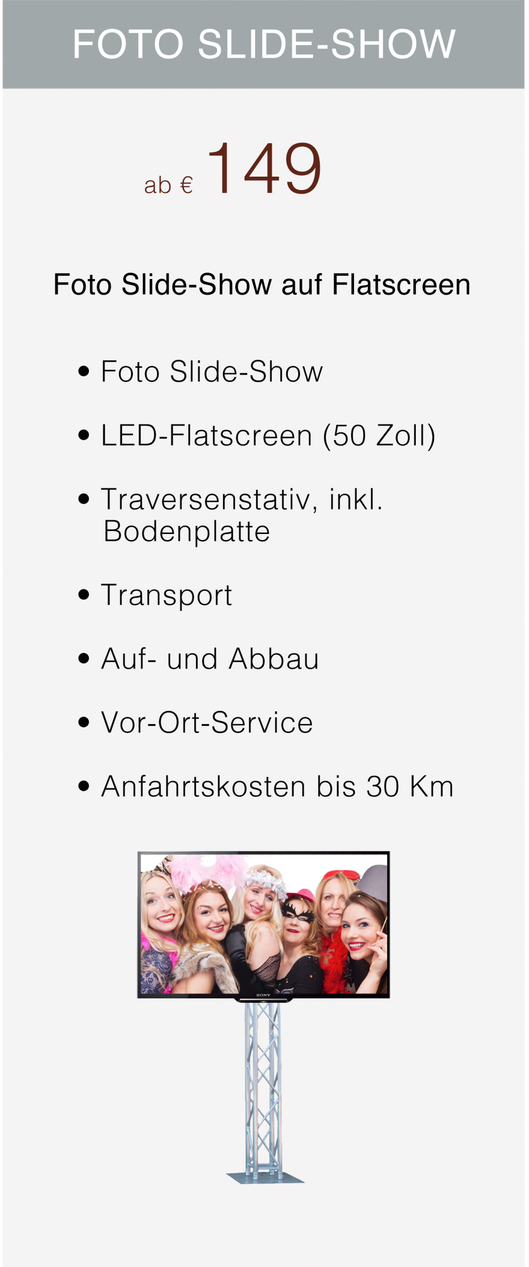 FotoBooth Preise 2025 (Foto Slide-Show)